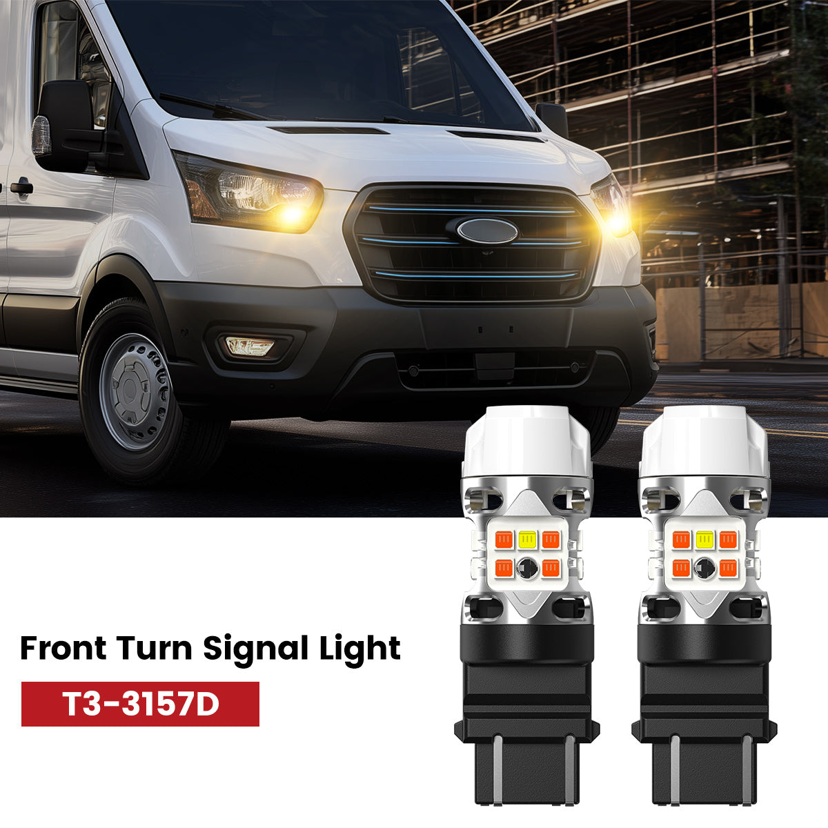 Lasfit 3157 led front turn signal light fit for 2022-2023 Ford E-Transit