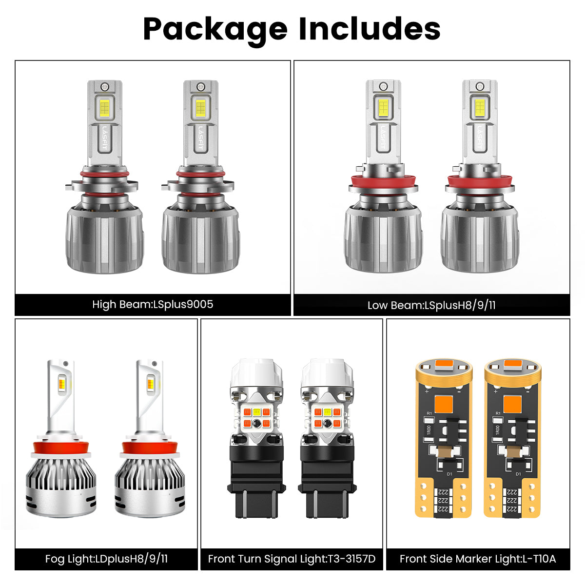 Lasfit combo package led bulbs for 2022-2023 Ford E-Transit W/o Halogen Tail Lights W/ Fog Light