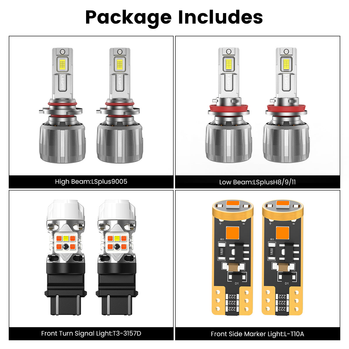 Lasfit combo package led bulbs for 2022-2023 Ford E-Transit W/o Halogen Tail Lights W/o Fog Light
