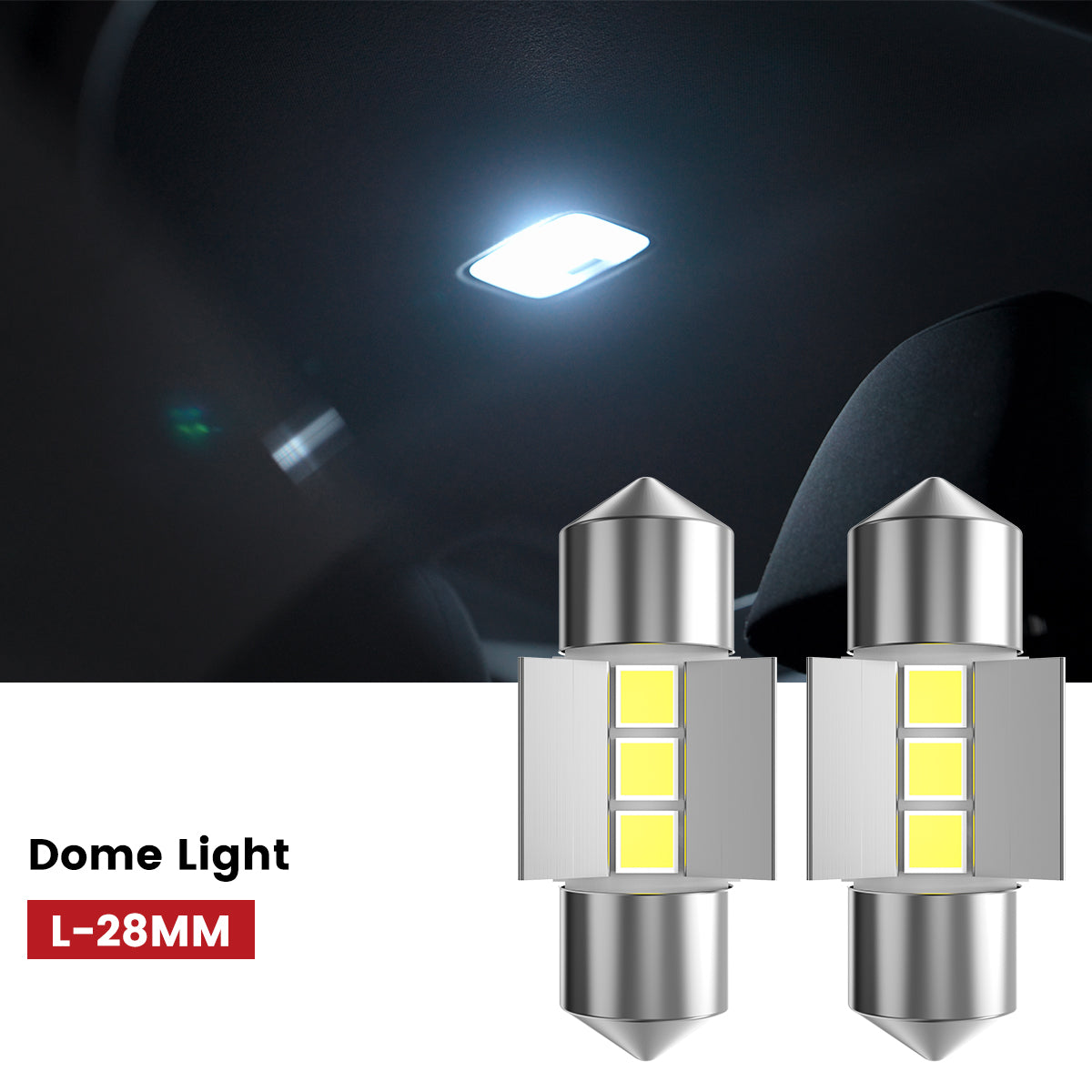 Lasfit 28MM led dome lights fit for 2022-2023 Hyundai Kona