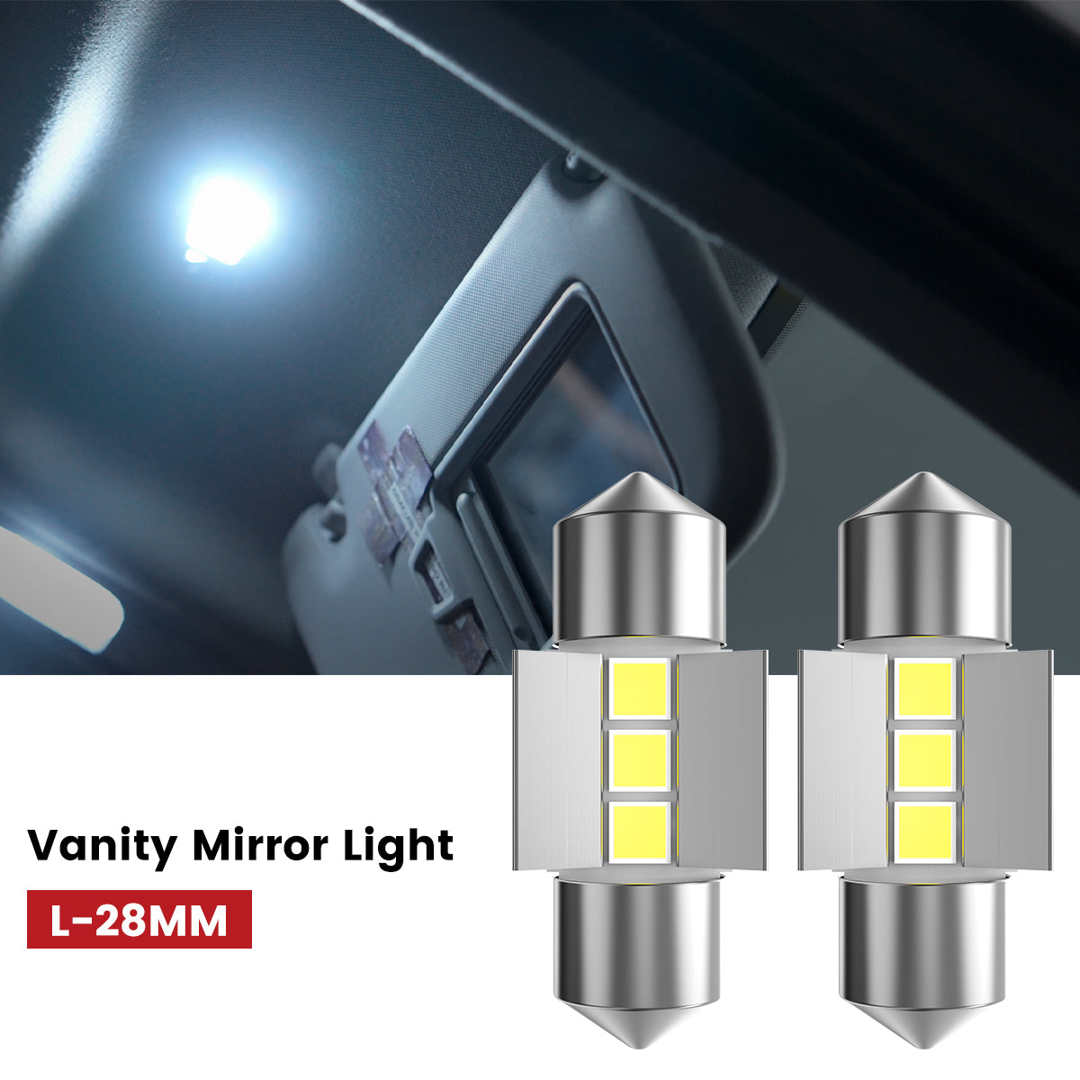 Lasfit 28MM led vanity mirror lights fit for 2022-2023 Hyundai Kona