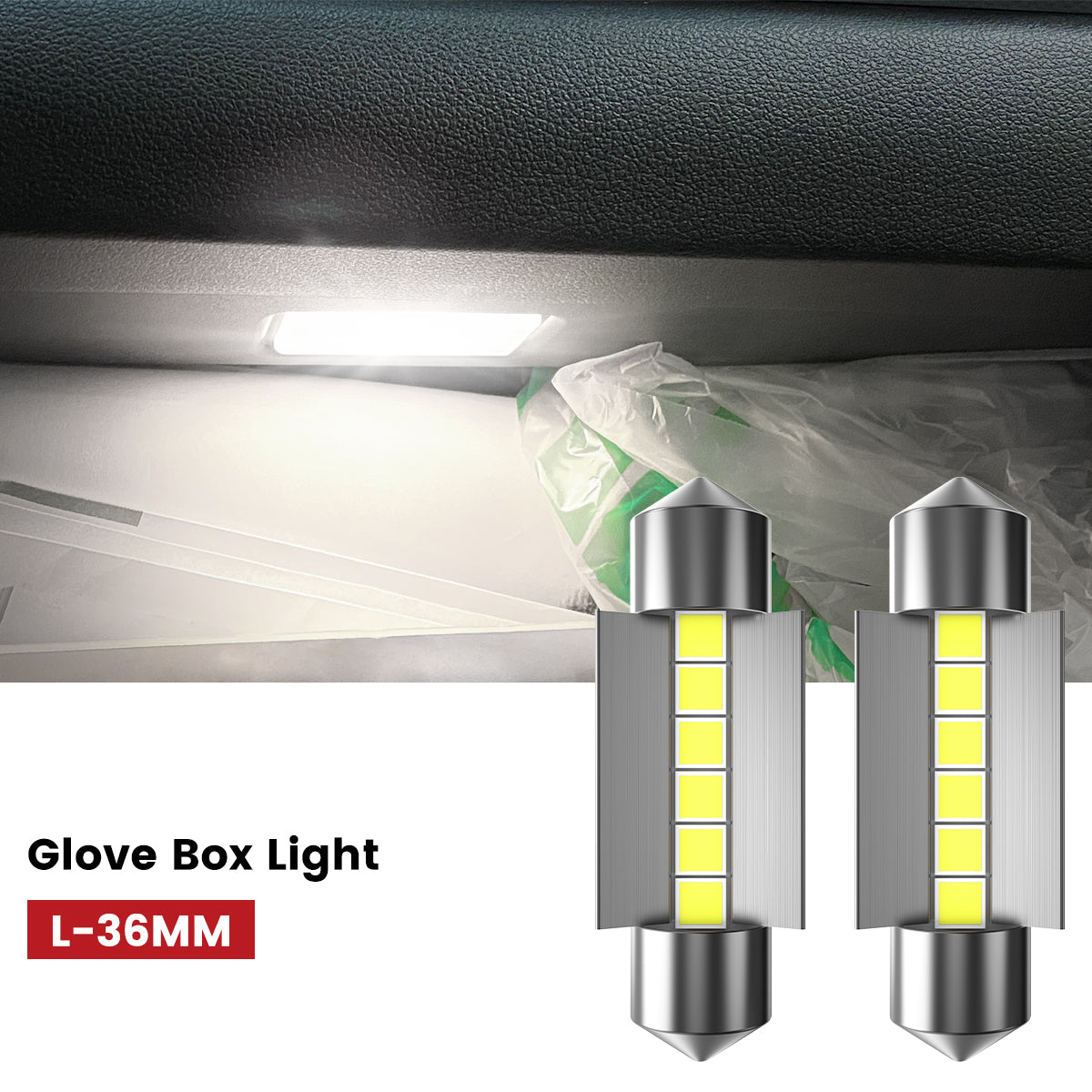 Lasfit 36MM led glove box lights fit for 2022-2023 Hyundai Kona