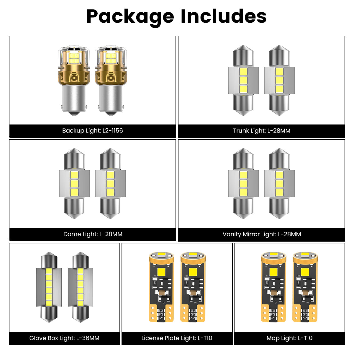 Lasfit combo package led bulbs for 2022-2023 Hyundai Kona W/ LED Headlights