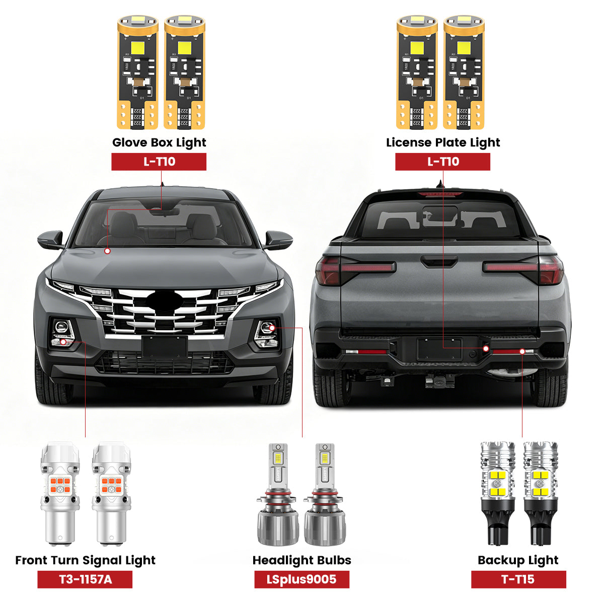 Lasfit led bulbs for 2022-2023 Hyundai Santa Cruz