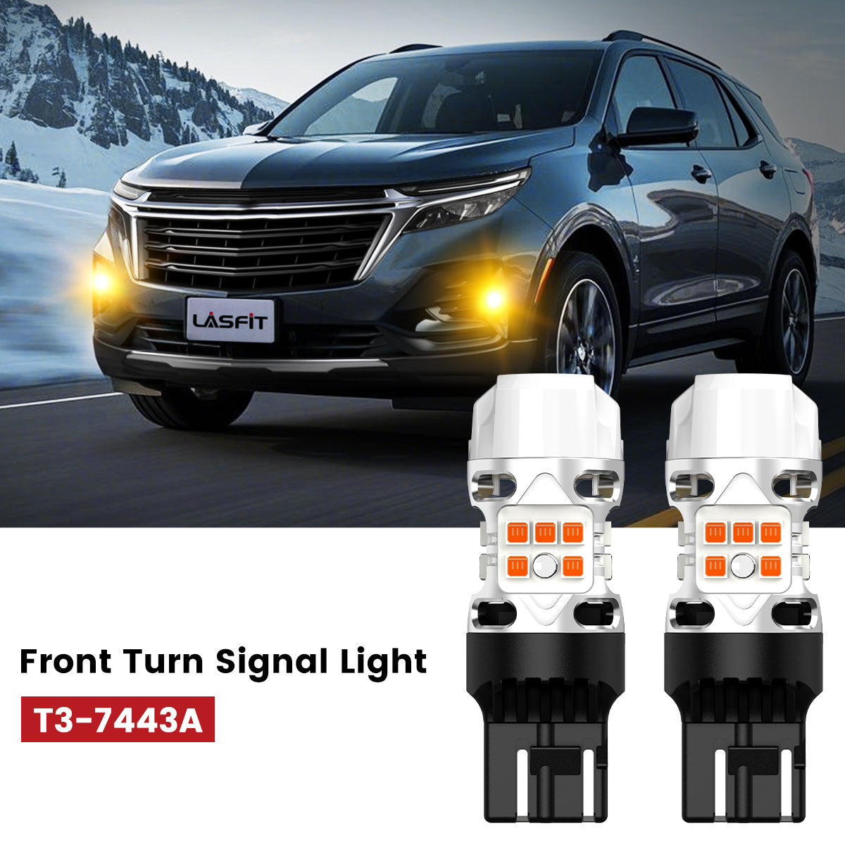 Lasfit 7443 led front turn signal lights fit for 2022-2024 Chevrolet Equinox