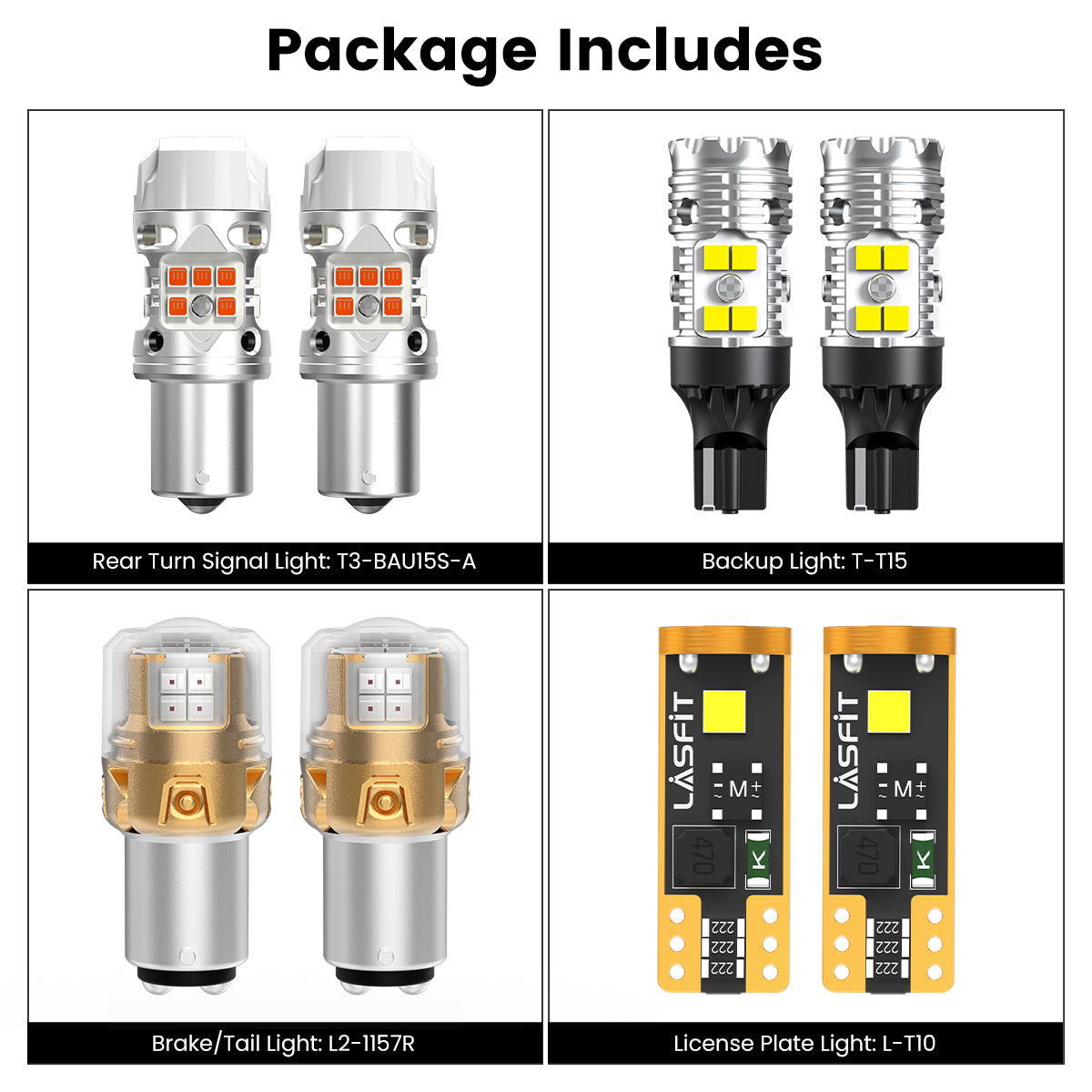 Lasfit combo package led bulbs for 2022-2024 Hyundai Tucson SEL(W/ Halogen Tail Lights)