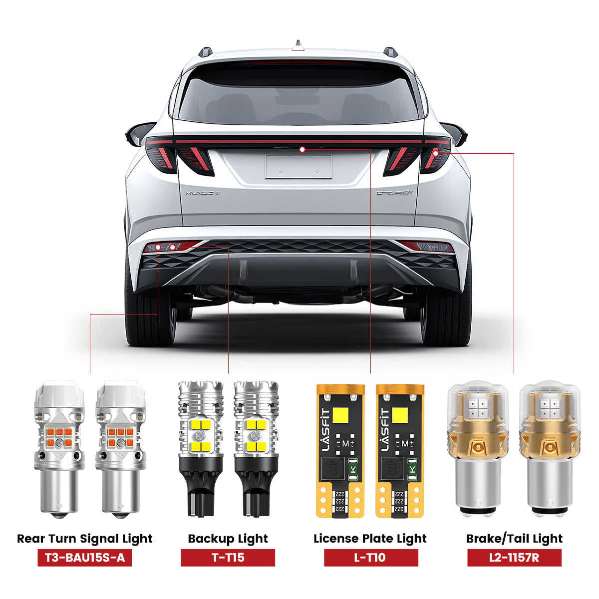 Lasfit combo package led bulbs for 2022-2024 Hyundai Tucson