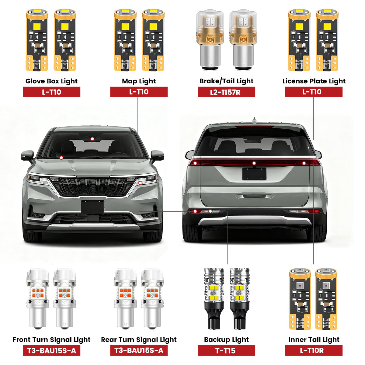 Lasfit led bulbs fit for 2022-2024 Kia Carnival