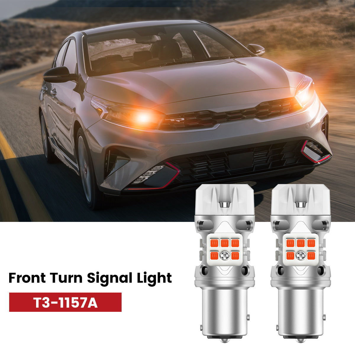 Lasfit 1157 led front turn signal lights fit for 2022-2024 Kia Forte