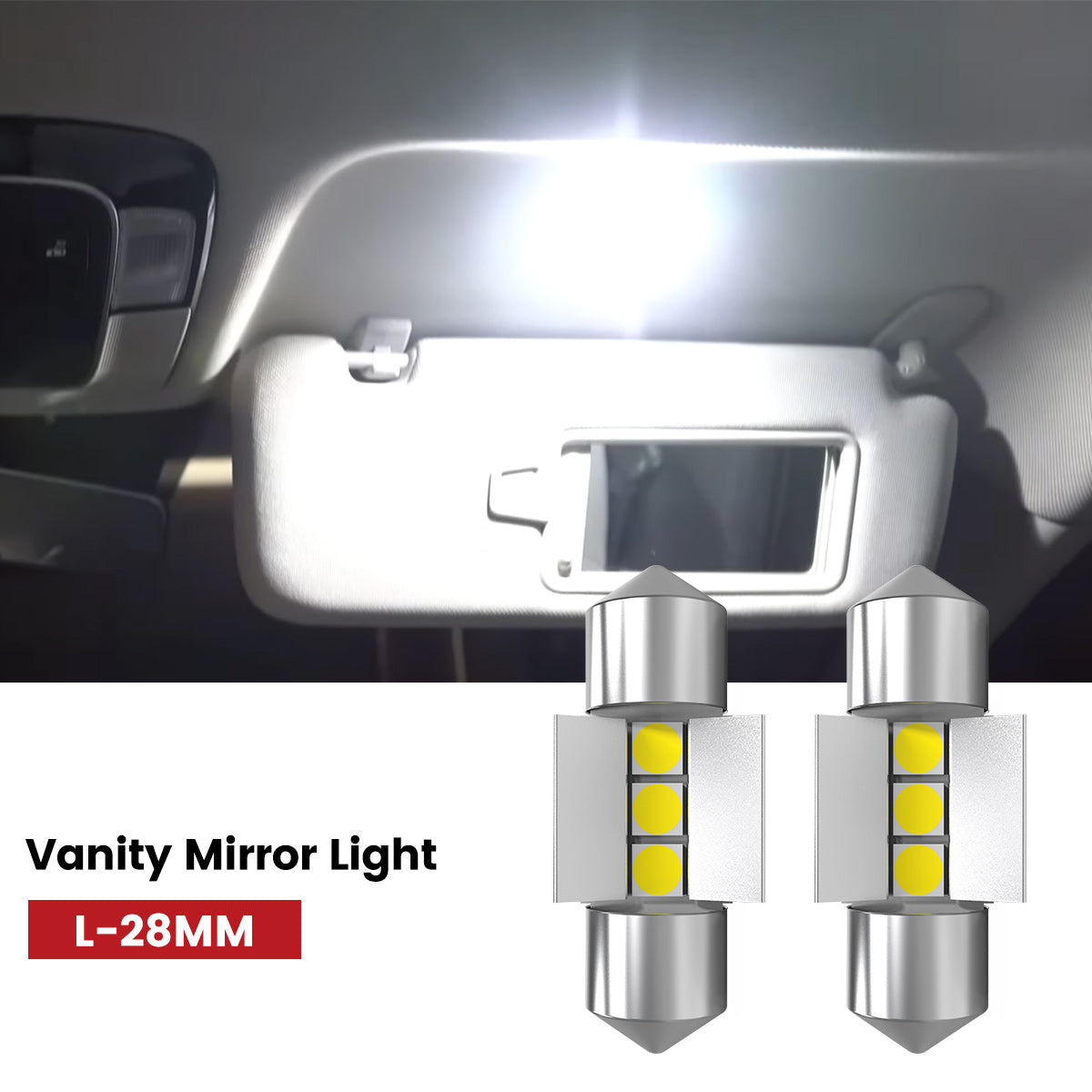 Lasfit 31MM led vanity mirror lights fit for 2022-2024 Kia Forte