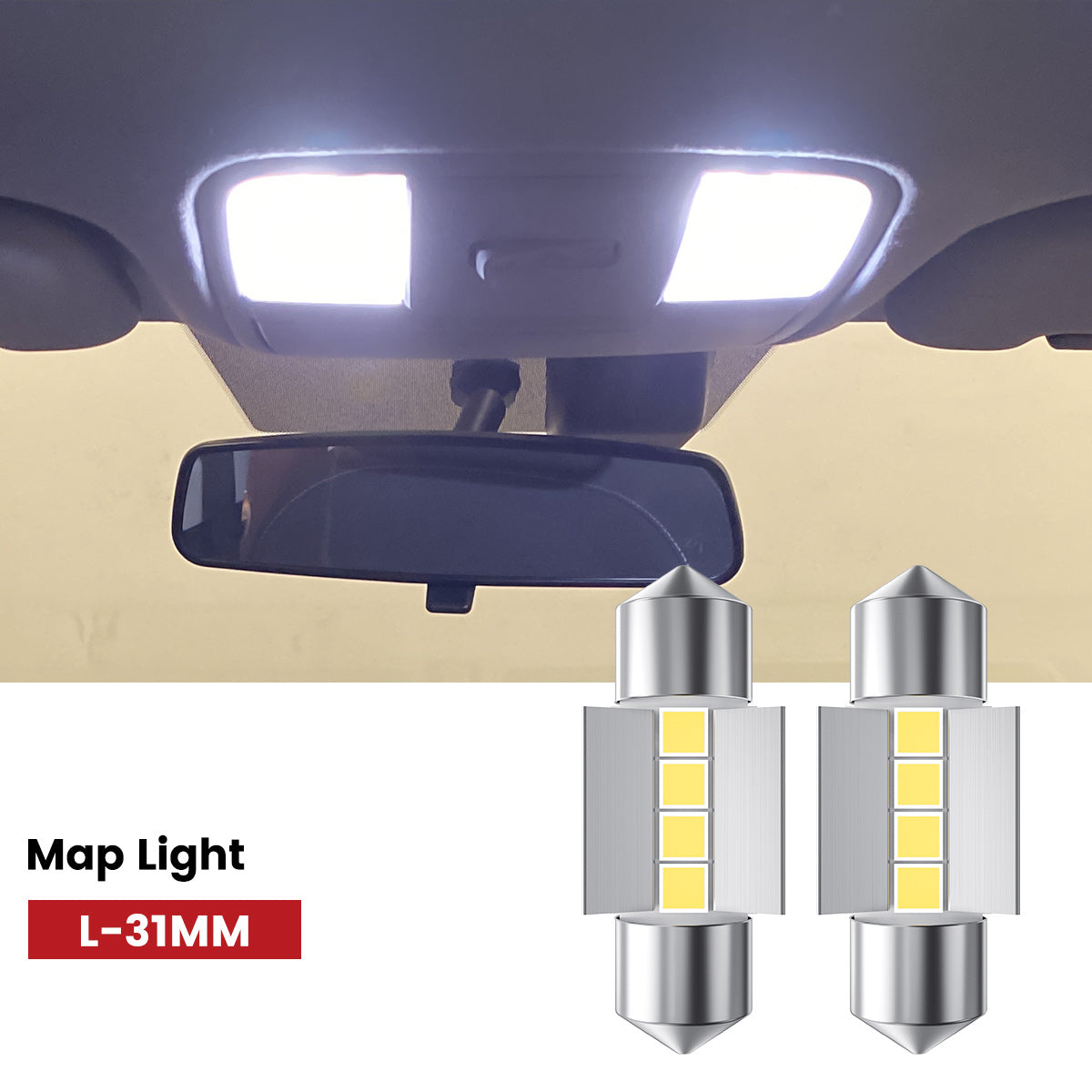 Lasfit 31MM led map lights fit for 2022-2024 Kia Forte