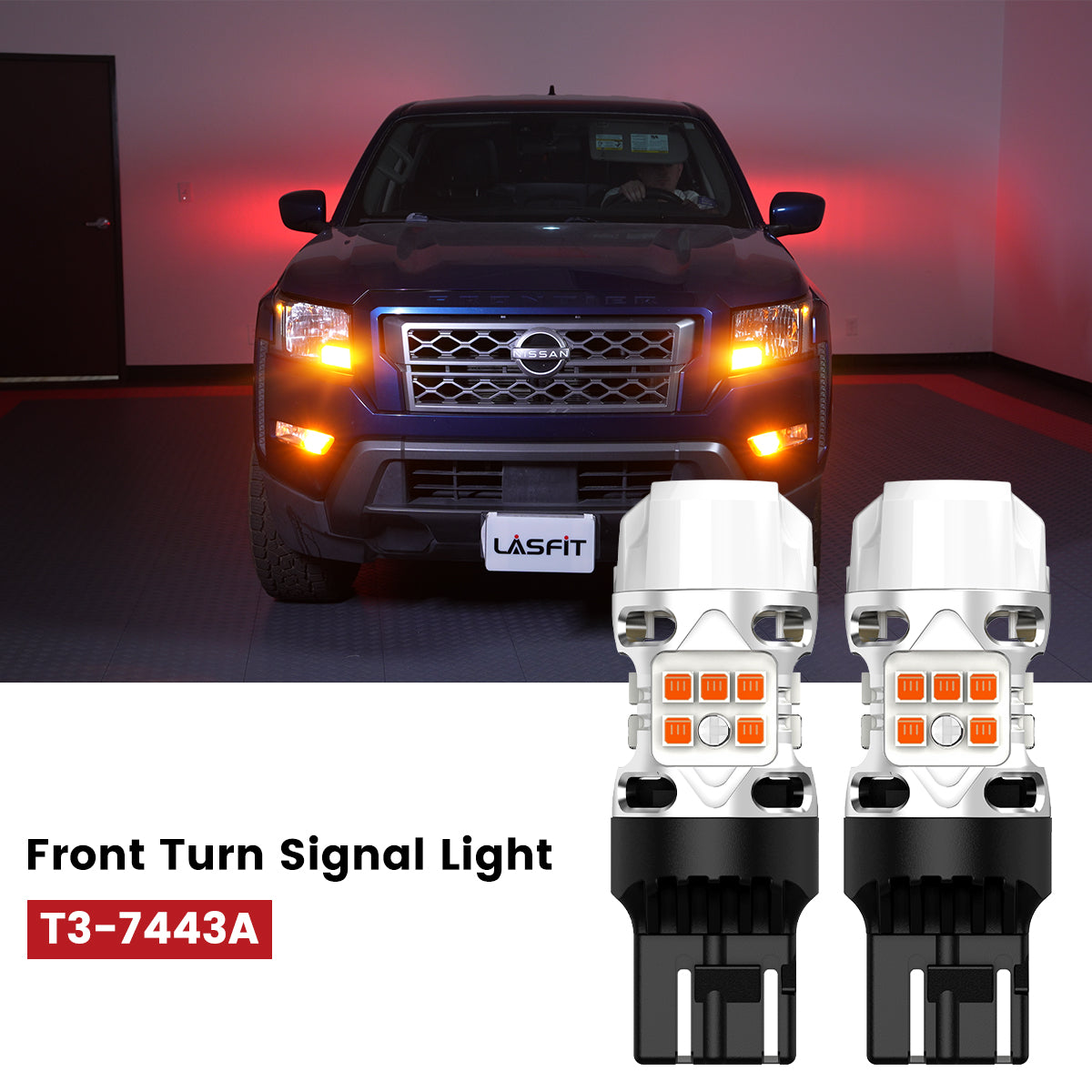 Lasfit 7443 led front turn signal lights fit for 2022-2025 Nissan Frontier