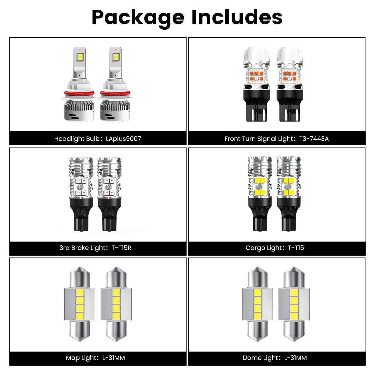 Lasfit combo package led bulbs for 2022-2025 Nissan Frontier SV W/o Fog Lights