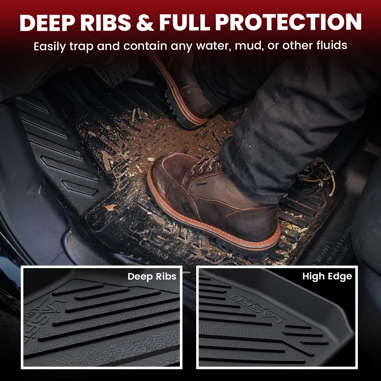 2022-2026 Honda Civic Floor Mats (Hybrid Only) Deep RIbs Full Protection