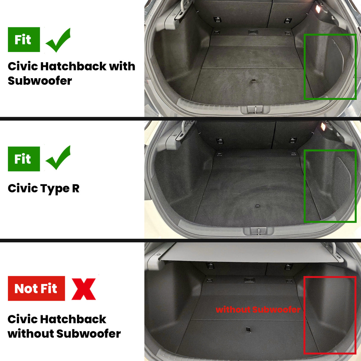 Fit for 2022-2026 Honda Civic Hatchback (Include Hatchback Hybrid) Floor Mats or Cargo Mat
