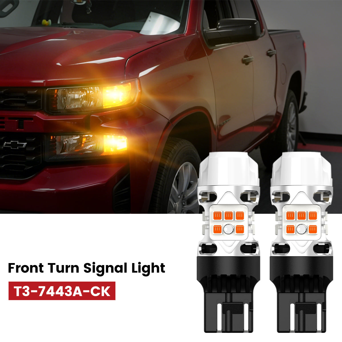 Lasfit 7443 led front turn signal light fit for 2022 Chevrolet Silverado 1500 LTD