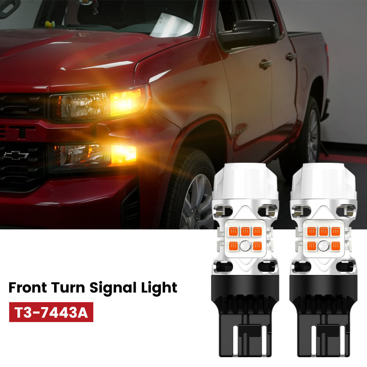 Lasfit 7443 led front turn signal light fit for 2022 Chevrolet Silverado 1500 LTD