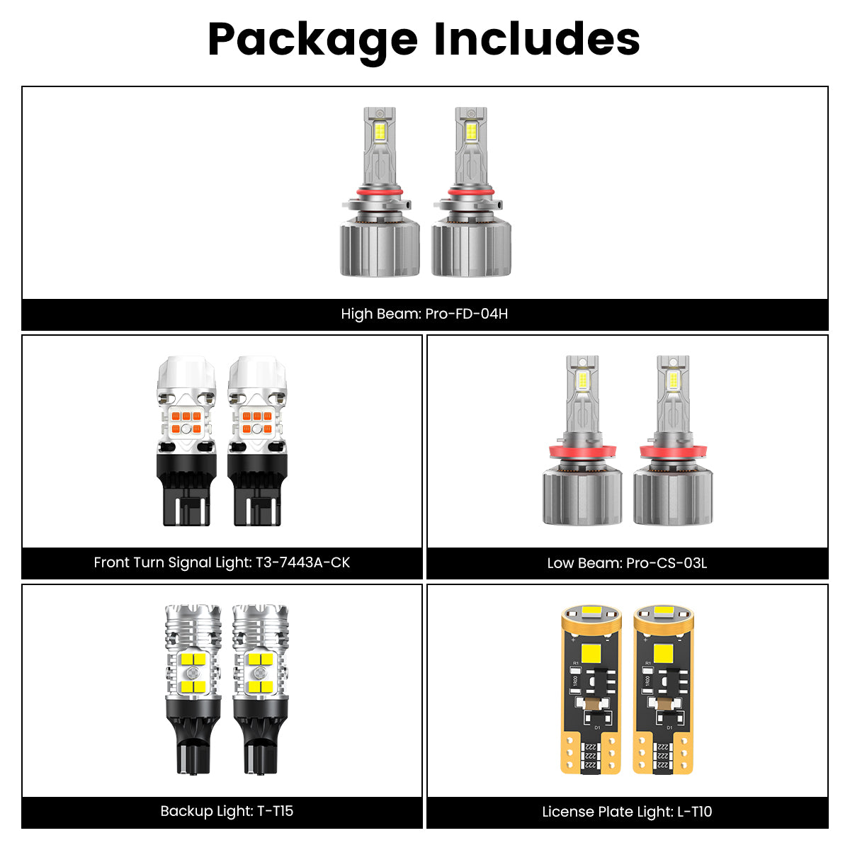 Lasfit combo package led bulbs for 2022 Chevrolet Silverado 1500 LTD Custom/Custom Trail Boss