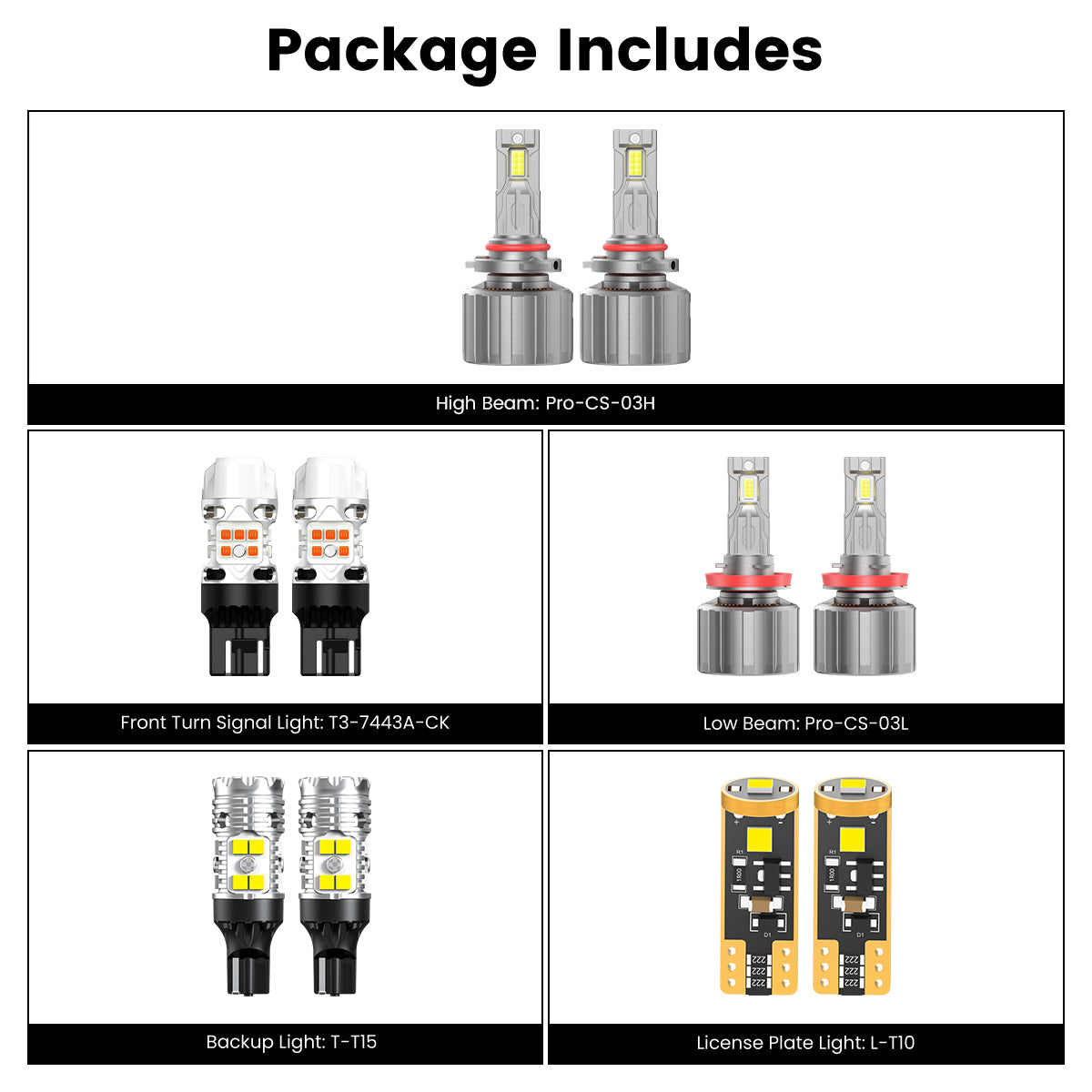 Lasfit combo package led bulbs for 2022 Chevrolet Silverado 1500 LTD Custom/Custom Trail Boss