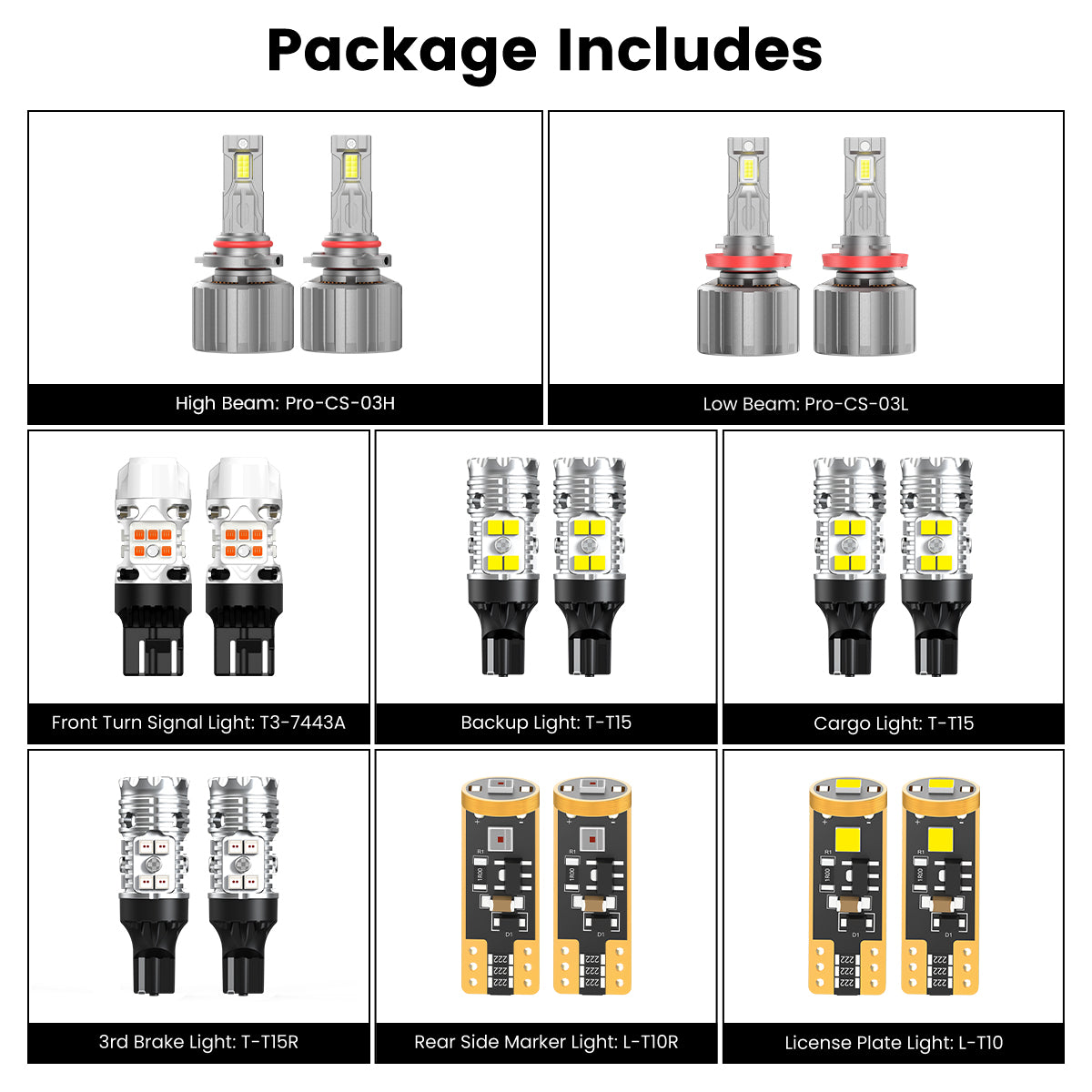 Lasfit combo package led bulbs for 2022 Chevrolet Silverado 1500 LTD WT