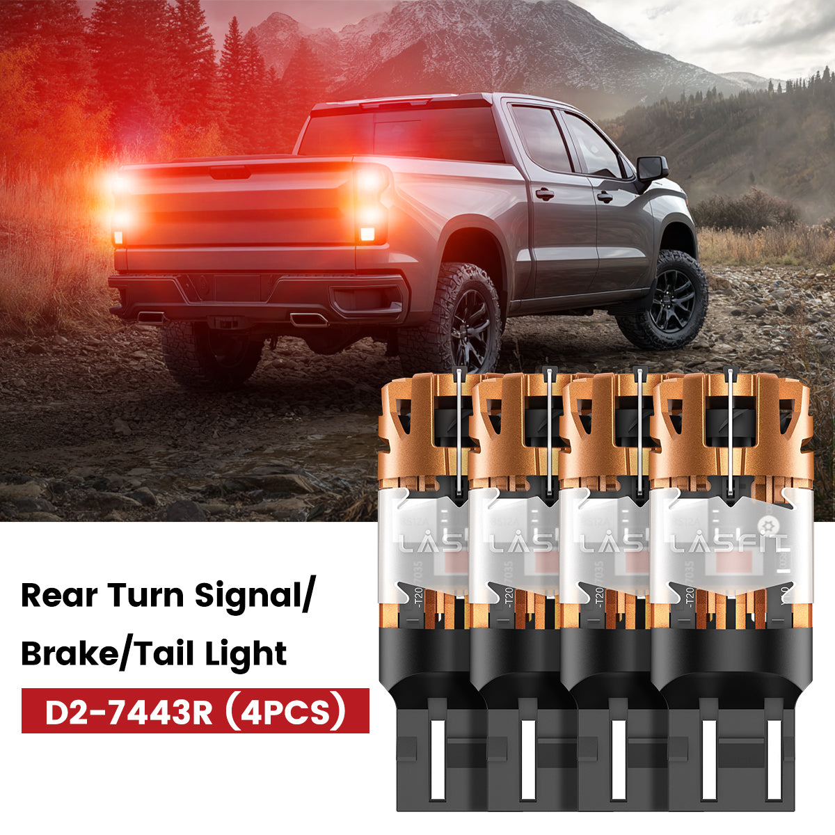 Lasfit 7443 led rear turn signal/brake/tail lights fit for 2023-2025 Chevy Colorado