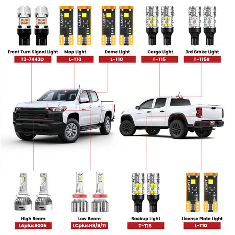 Lasfit best led bulbs for 2023-2025 Chevy Colorado