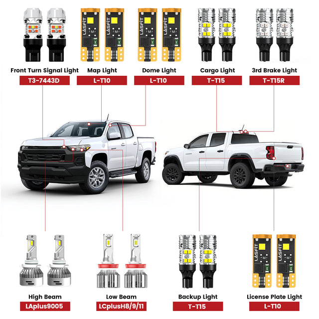 Lasfit best led bulbs for 2023-2025 Chevy Colorado