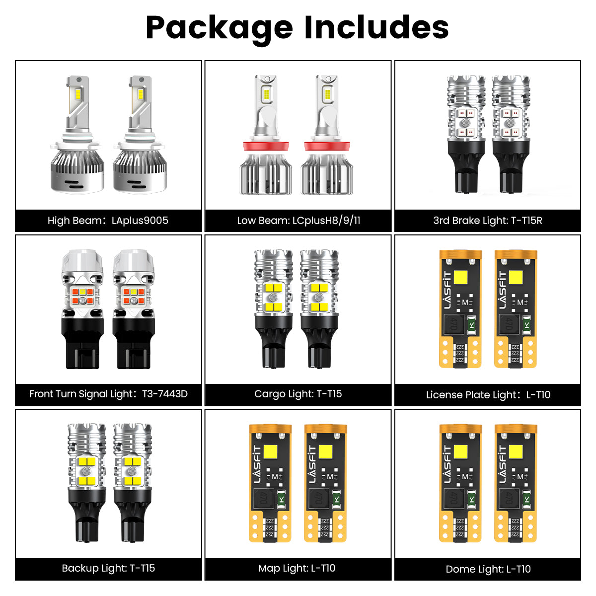 Lasfit combo package led bulbs for 2023-2025 Chevy Colorado Trail Boss LT WT