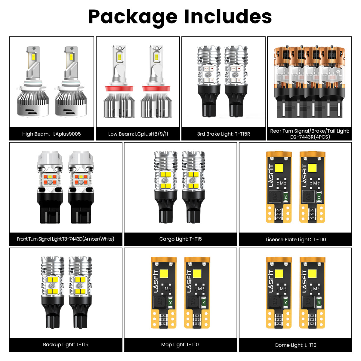 Lasfit combo package led bulbs for 2023-2025 Chevy Colorado Trail Boss LT WT