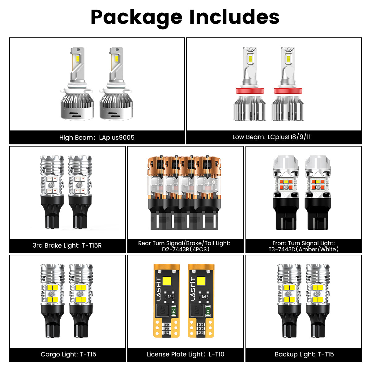 Lasfit combo package led bulbs for 2023-2025 Chevy Colorado Trail Boss LT WT