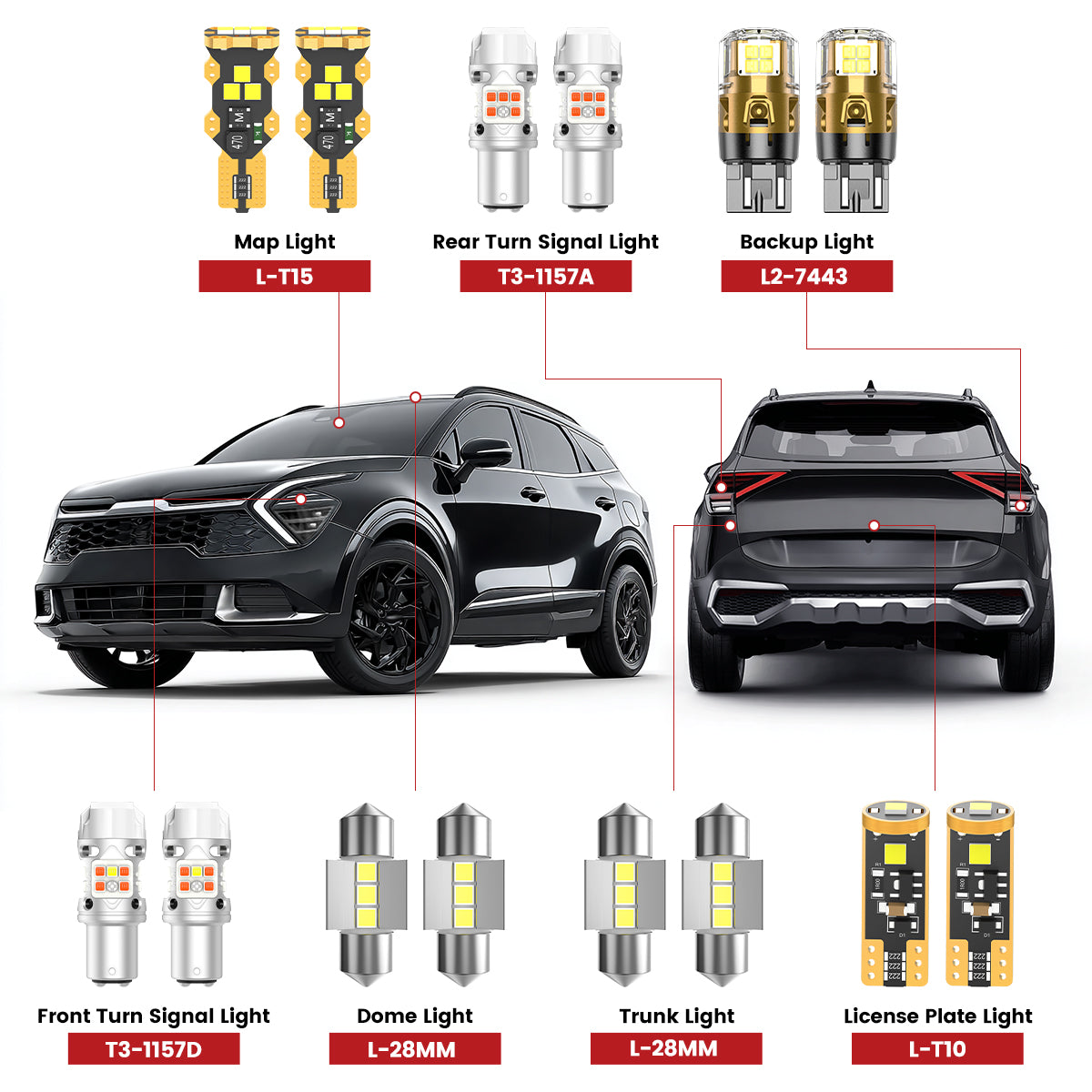 Lasfit led bulbs for 2023-2025 Kia Sportage