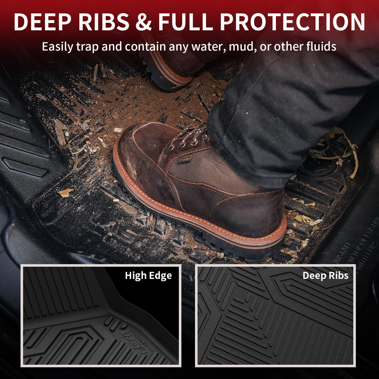 2023-2025 Honda Accord Floor Mats Deep Ribs & Full Protection