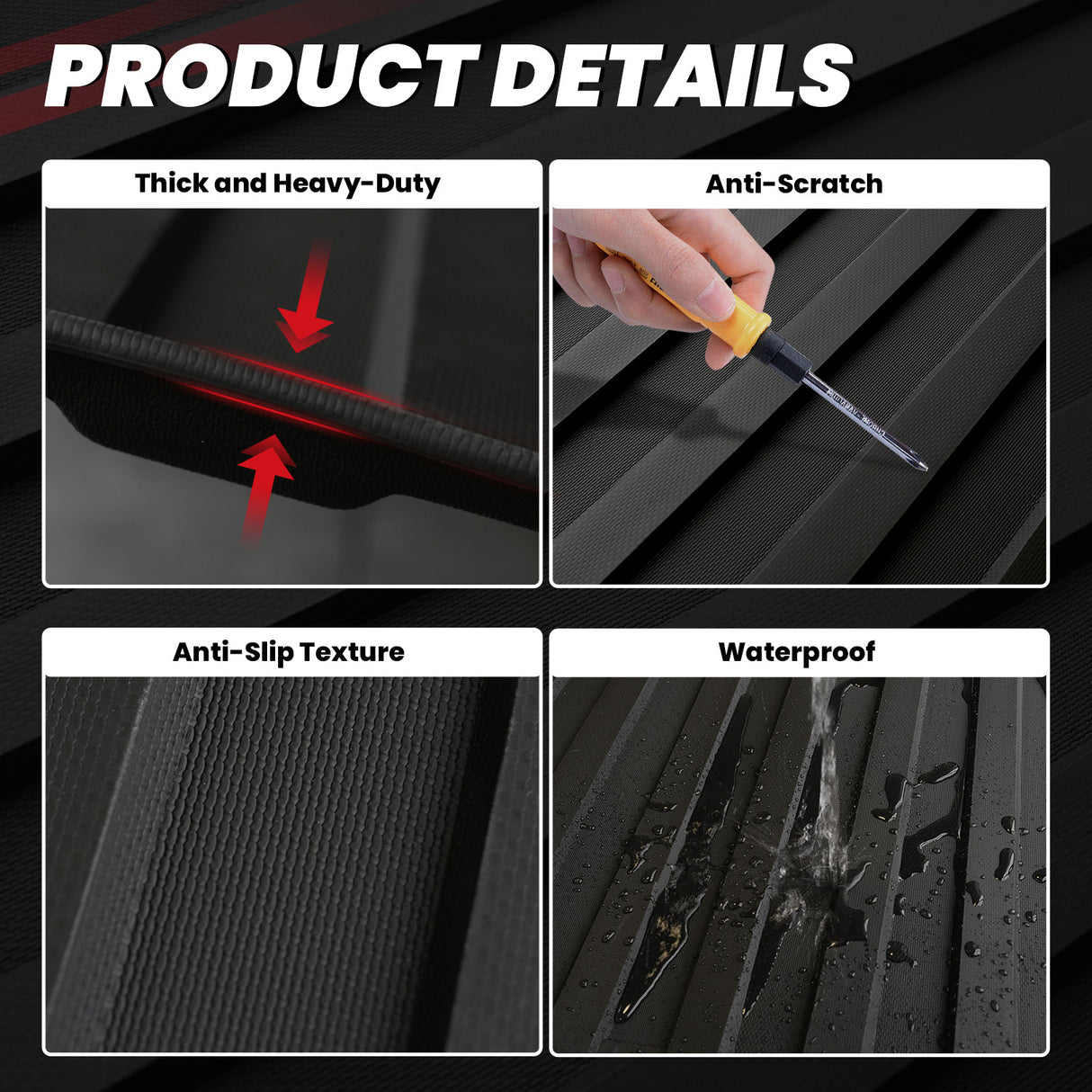 Features of 2024-2025 tesla cybertruck bed mat