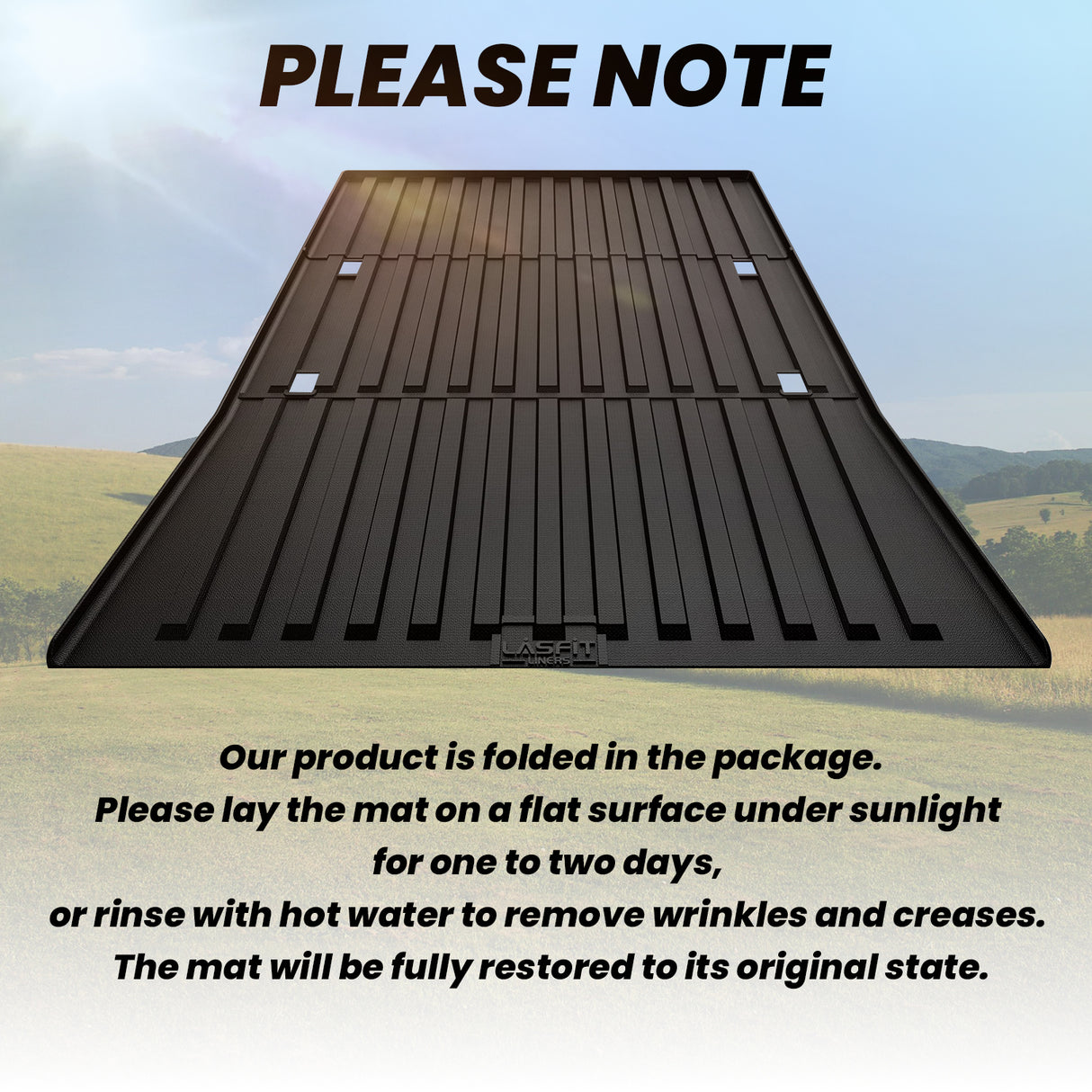 2023-2025 Tesla Cybertruck Custom Bed Mat Packaging Notes