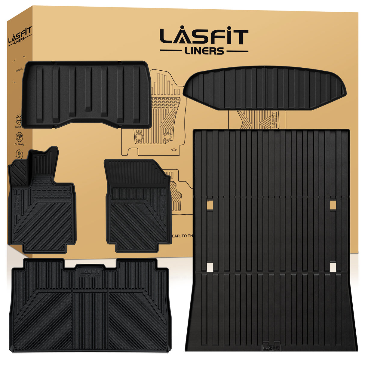 2023-2025 Tesla Cybertruck Custom Floor mat & Trunk well & Frunk Mat Package