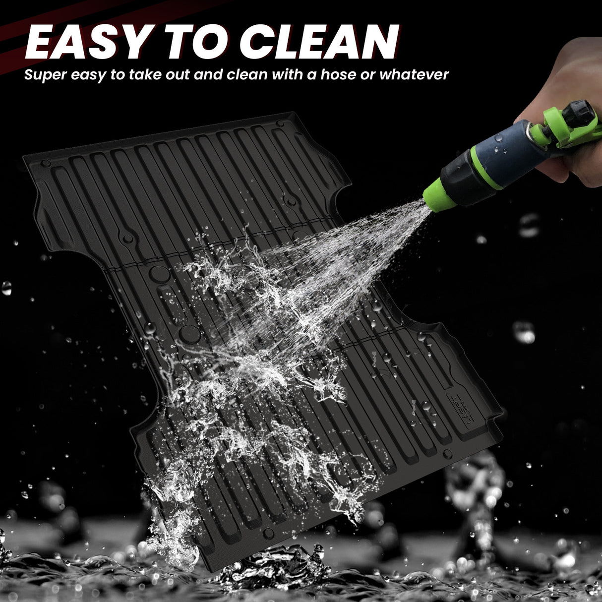 Fit for 2017-2026 Ford F-250 F-350 F-450 F-550 Super Duty Bed Mat & Tailgate Mat Easy to Clean