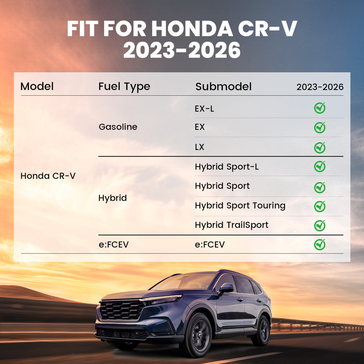 2023-2026 Honda CR-V Gas & CRV Hybrid Floor Mats Fitment