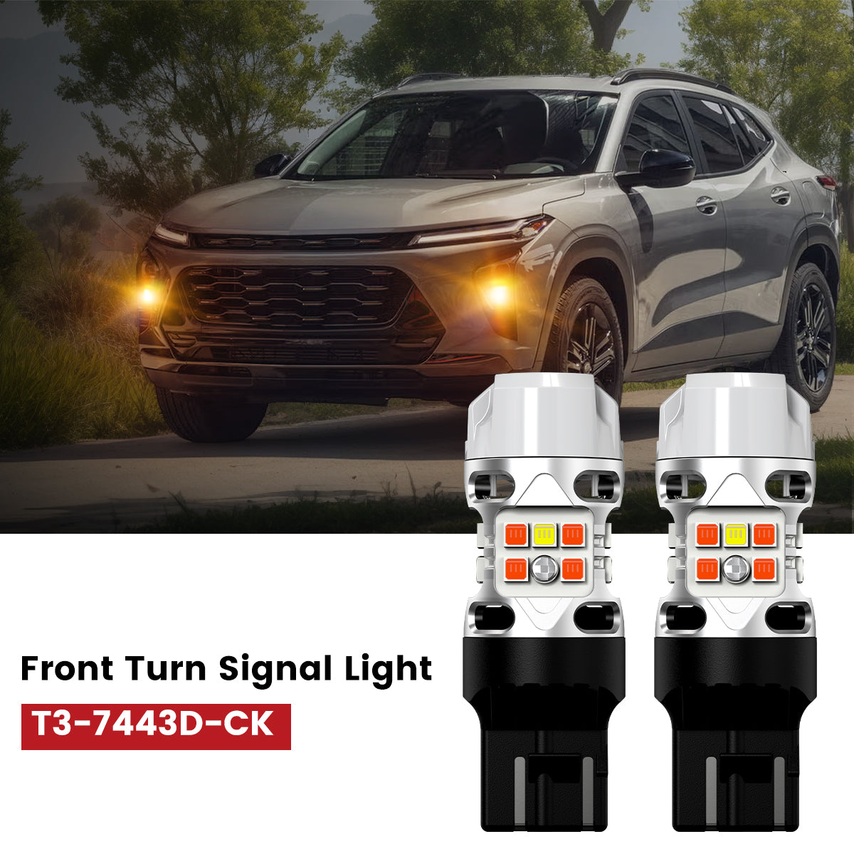 Lasfit 7443 CK led front turn signal lights fit for 2024-2025 Chevrolet Trax