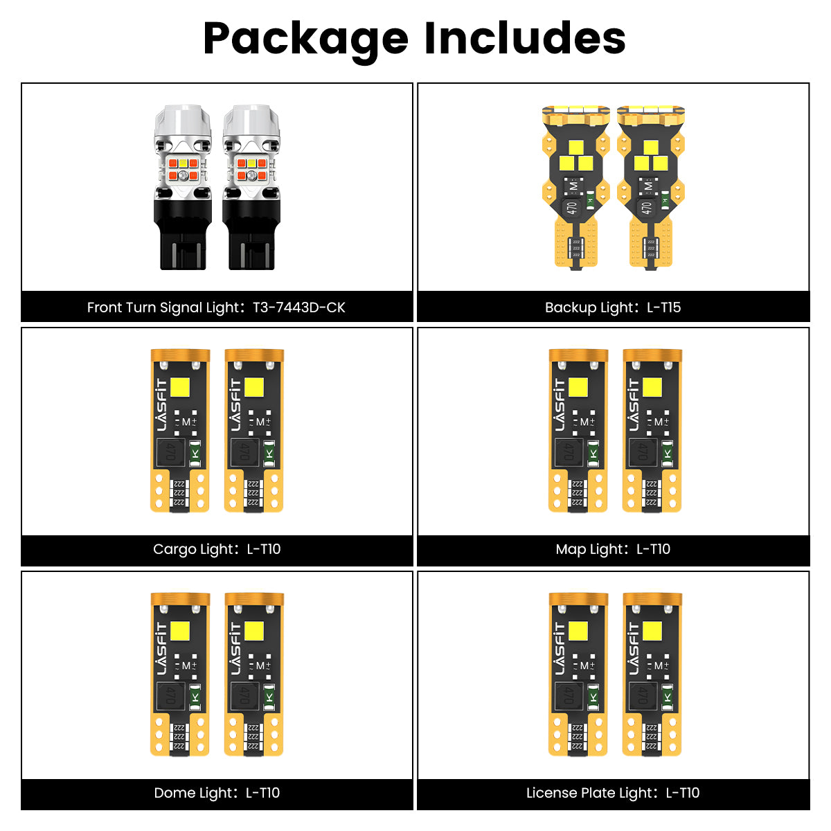 Lasfit combo package led bulbs for 2024-2025 Chevrolet Trax LS/1RS