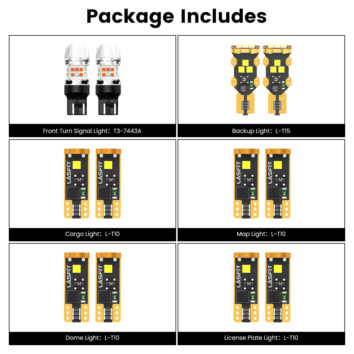 Lasfit combo package led bulbs for 2024-2025 Chevrolet Trax LT/ACTIV/2RS
