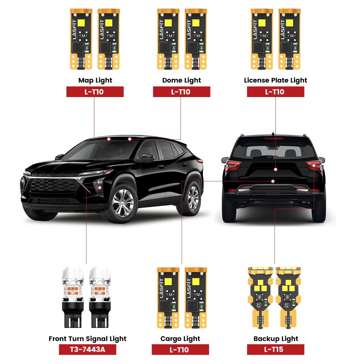 Lasfit led bulbs for 2024-2025 Chevrolet Trax