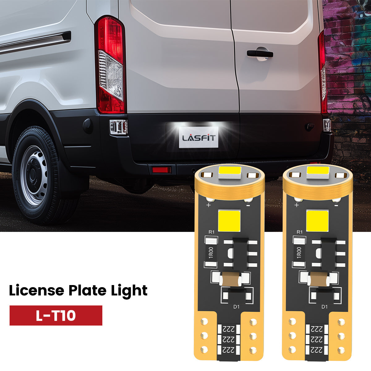 Lasfit 168 led license plate lights fit for 2024-2025 Ford E-Transit