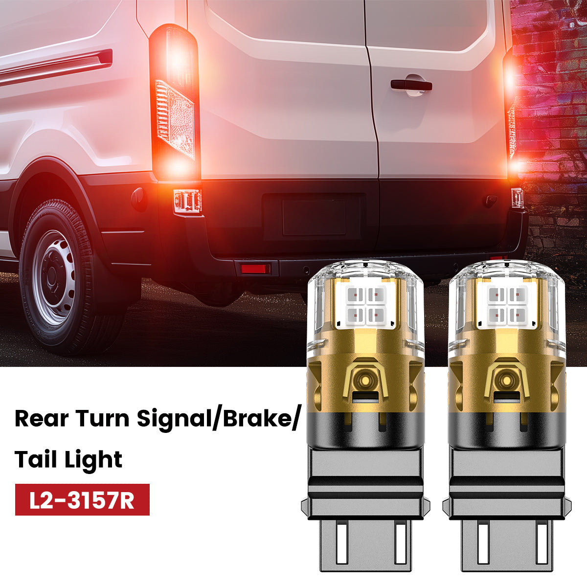 Lasfit 3157 led rear turn signal/brake/tail lights fit for 2024-2025 Ford E-Transit