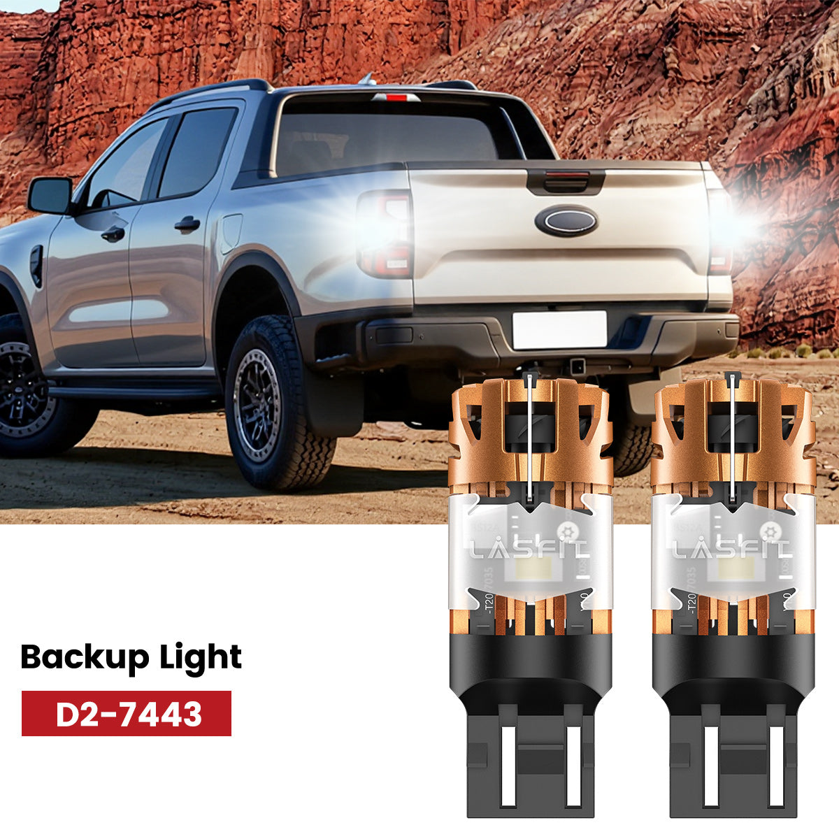 Lasfit 7443 led backup lights fit for 2024-2025 Ford Ranger