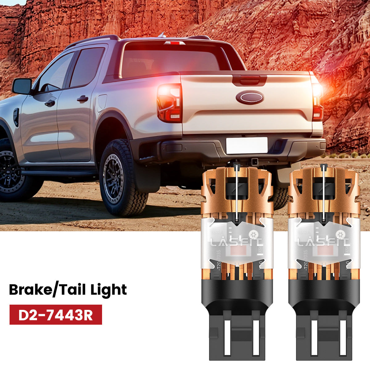Lasfit 7443 led brake/tail lights fit for 2024-2025 Ford Ranger