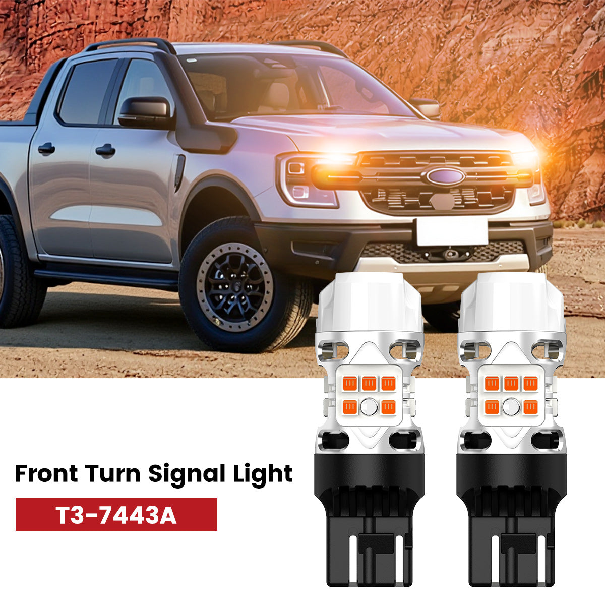 Lasfit 7443 led front turn signal lights fit for 2024-2025 Ford Ranger