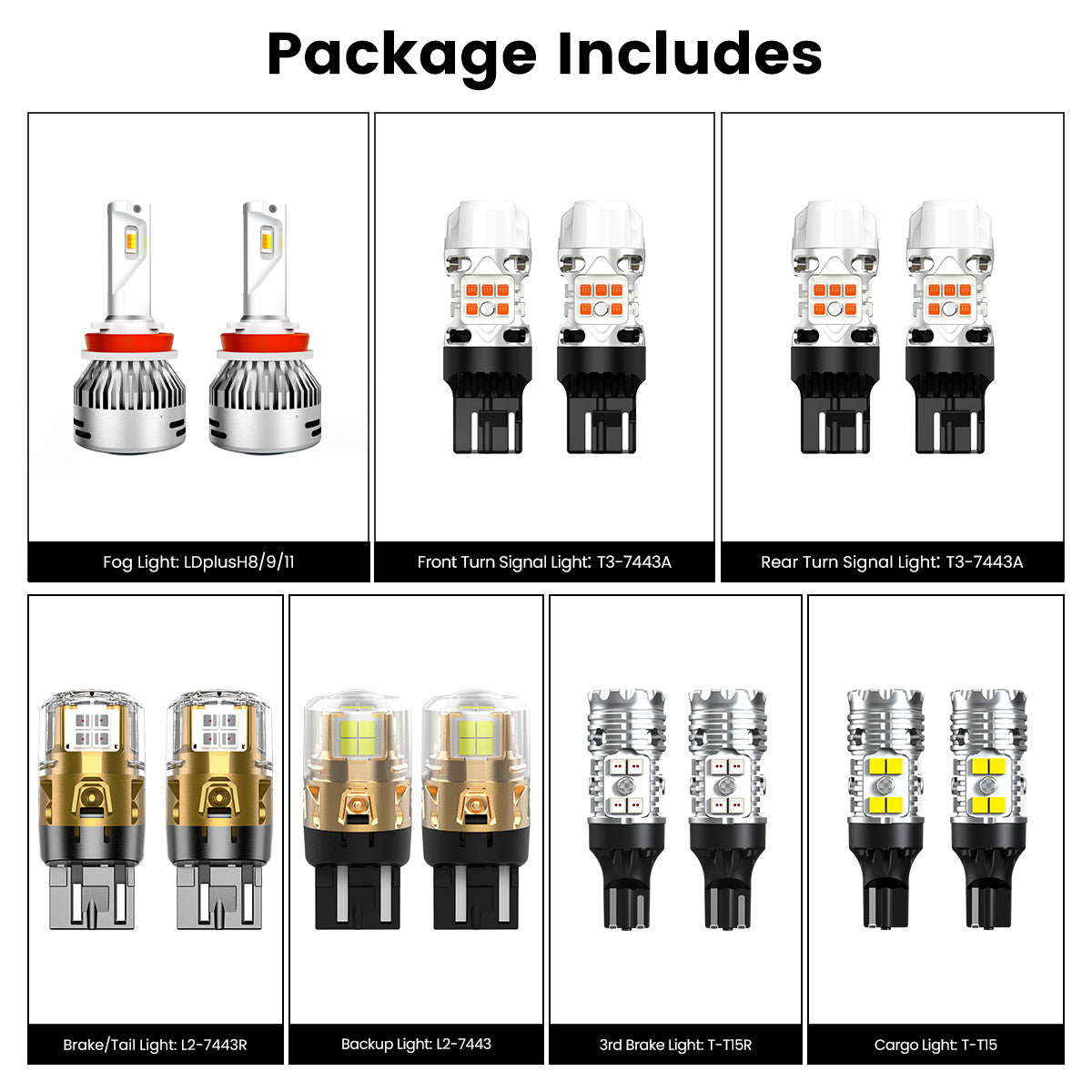 Lasfit combo package led bulbs for 2024-2025 Ford Ranger XL