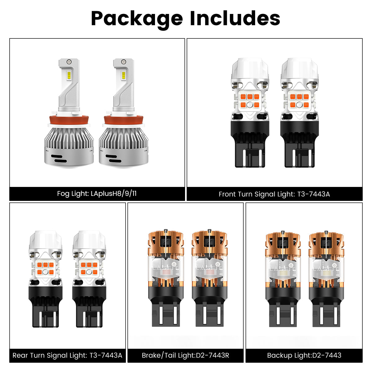 Lasfit combo package led bulbs for 2024-2025 Ford Ranger XL