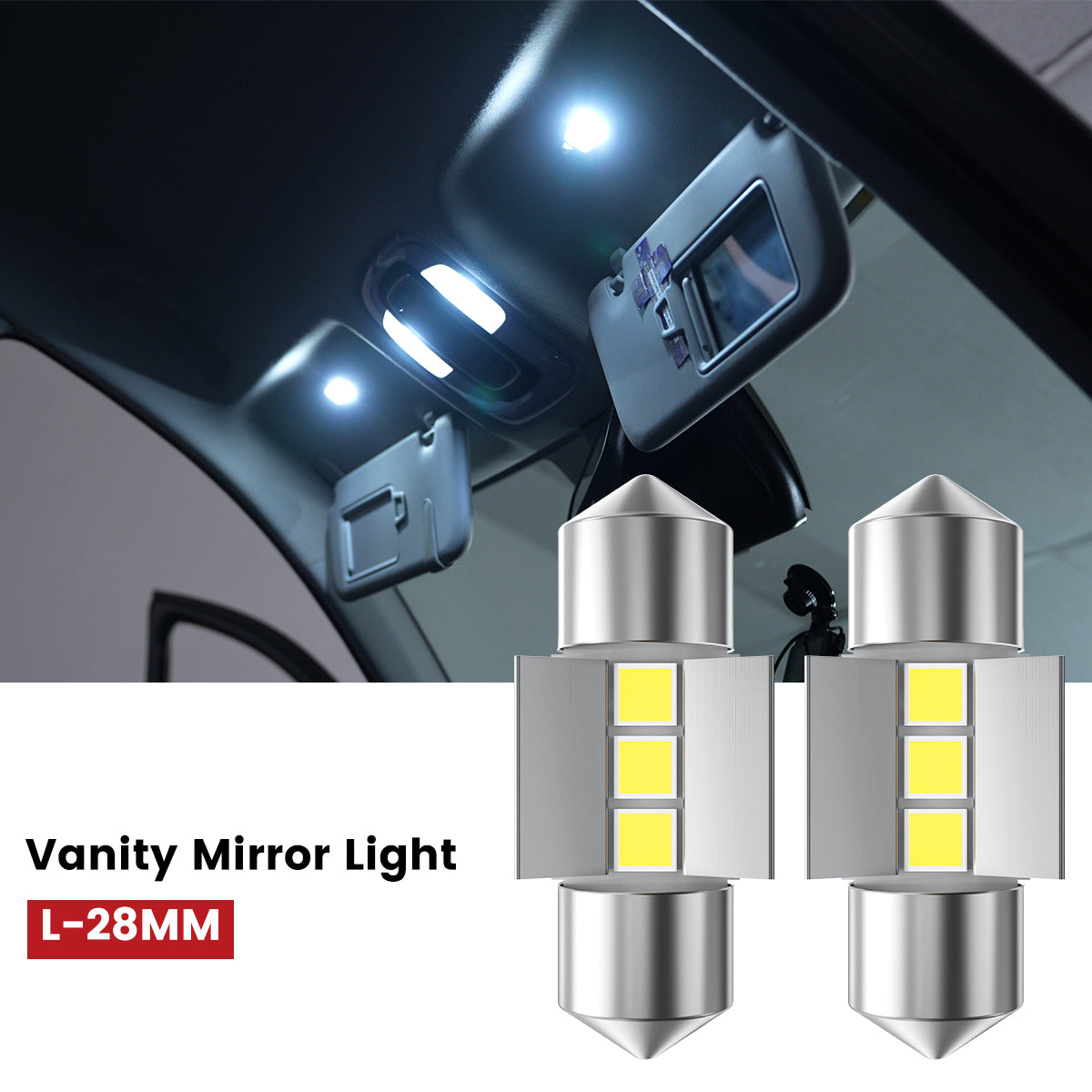 Lasfit L-28MM led vanity mirror lights fit for 2024-2025 Hyundai Elantra