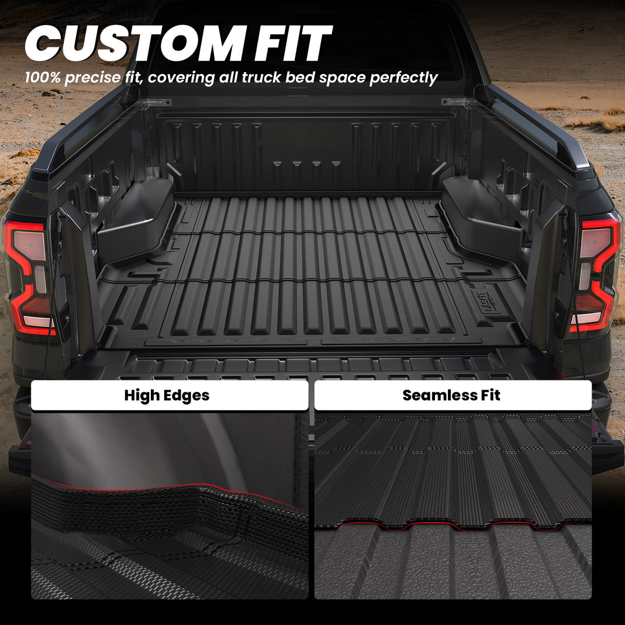 Fit for 2024-2026 Ford Ranger 5FT(59.6") Heavy Duty Truck Bed Mat or Tailgate Mat, Not Fit Drop-in liners